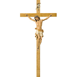 Cristo Pisa en cruz de roble